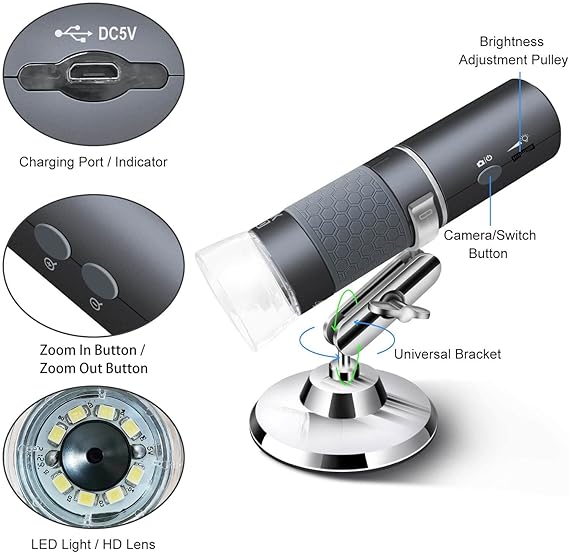 611LfpNcocL._AC_SX569_ Trådløst digitalt mikroskop, håndholdt HD USB-mikroskop, opløsning på 3840x2160P Full HD