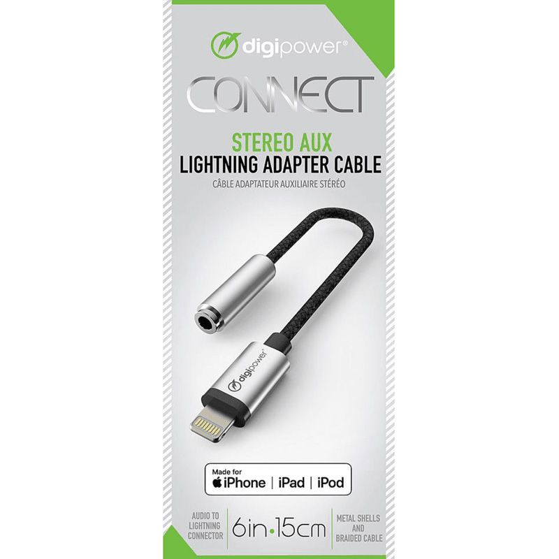 DigiPower AUX 3.5mm femaleTRRS to Lightning connector