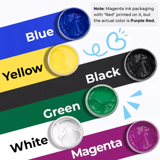 Basic Color Screen Printing Ink Set (100ml, 6 Colors)