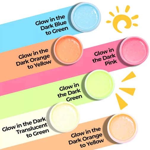 Glow in The Dark Screen Printing Ink Set (100ml, 6 Colors)