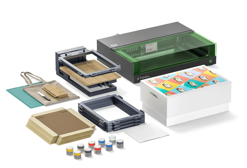 "1*xTool Screen Printer 1.0 - Multi-Color Kit 1*xTool S1 20W" "1*xTool Screen Printer 1.0 - Multi-Color Kit 1*xTool S1 20W"