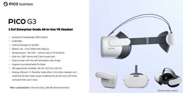 PICO G3 VR Headset (Enterprise) - Anvendes til CoSpaces og bedst til siddende/stående undervisning