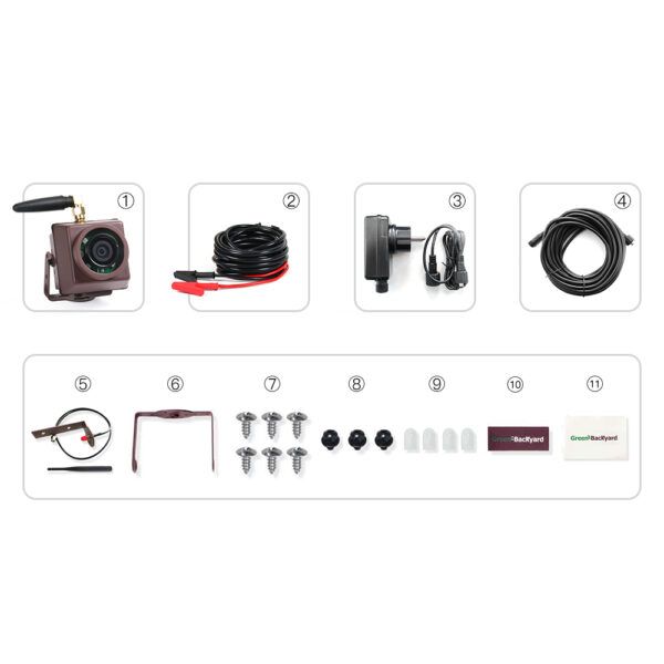 Bird Box Camera Wireless Battery Power + DC 12V Power Extension cable