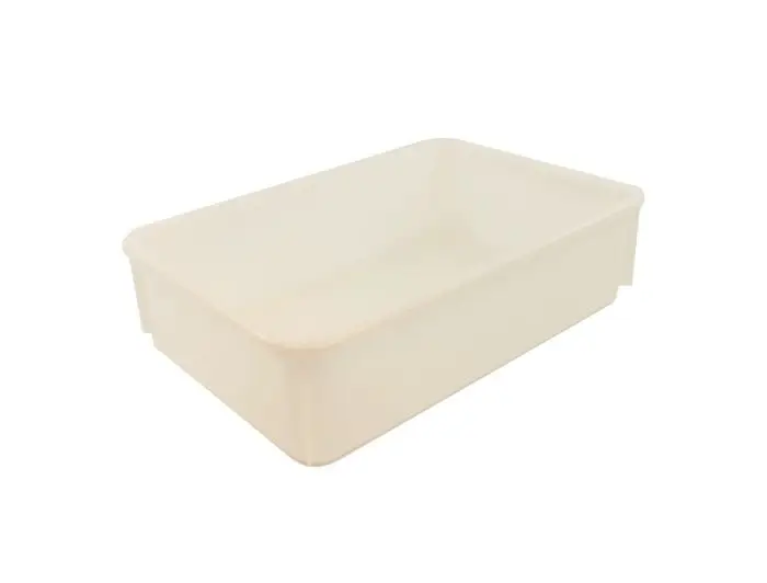 Plastbakke - hvid. 63x42x17 cm