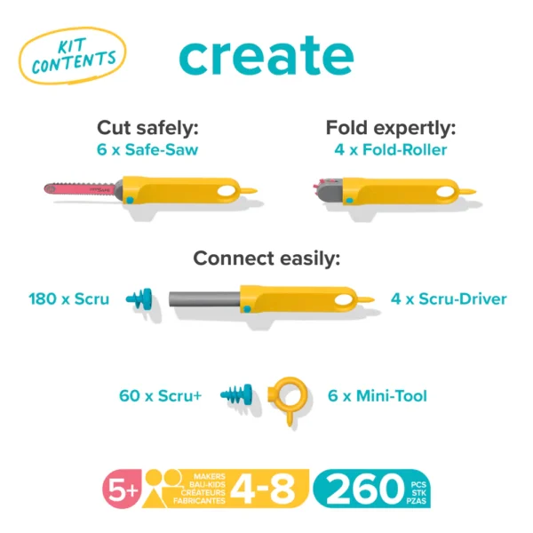 Makedo-CREATE-kit-contents_250731 Makedo Create Sæt
