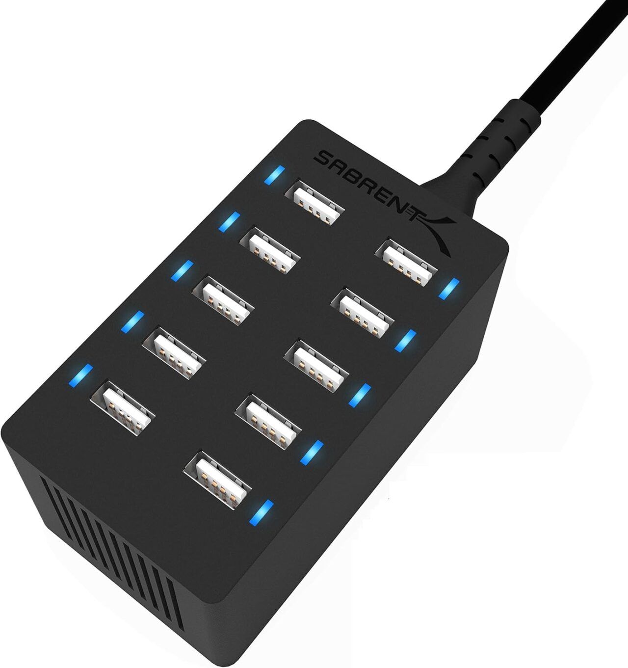 USB-oplader, 60 watt 10 porte USB-hurtigoplader