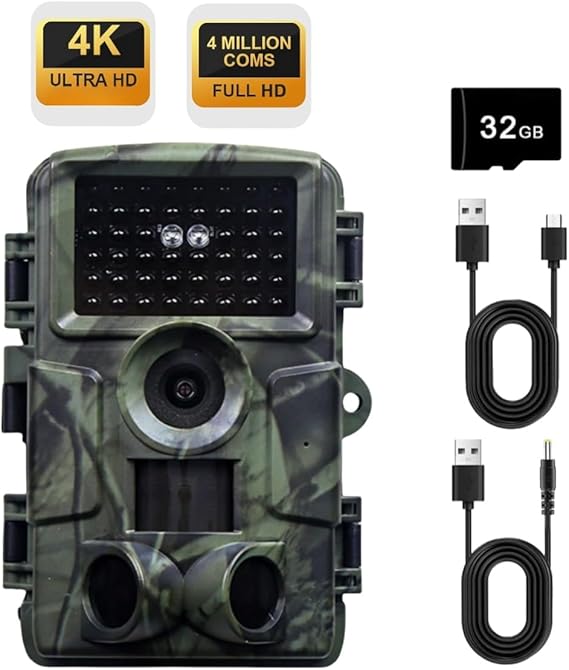 4K 60MP 1080P vildtkamera til jagt og vildtspor – Hvilke dyr kommer på besøg ?