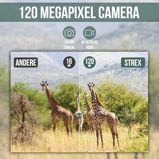 120MP 4K Ultra HD Vildtkamera med Nattesyn - Vandtæt - Inkluderer 32GB SD