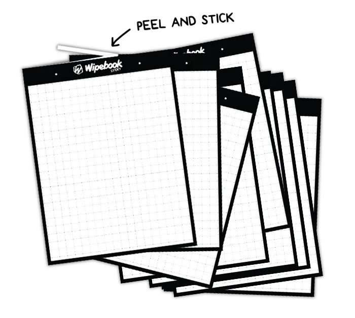 Wipebook Flipchart - Sticky (Genanvendeligt grafisk klæbepapir - 10 Pack)