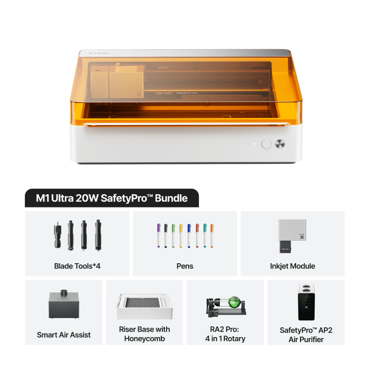 xTool - M1 Ultra - Laser - 20W - 4-in-1 - Ultimate Craft Bundle